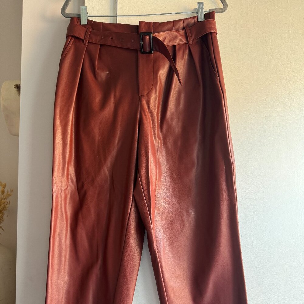 Who What Wear Maroon Faux Leather Pants